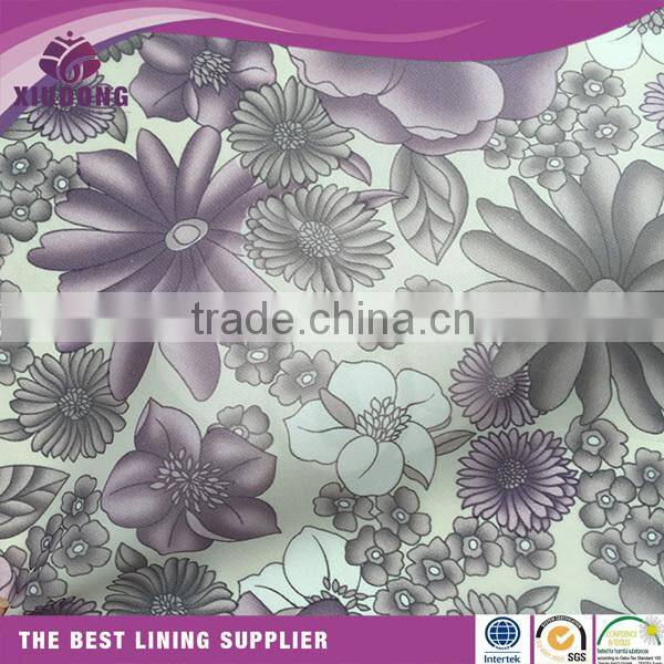 100%Polyester Printing Woven Plain Fabric For garment/bag/luggage lining taffeta fabric