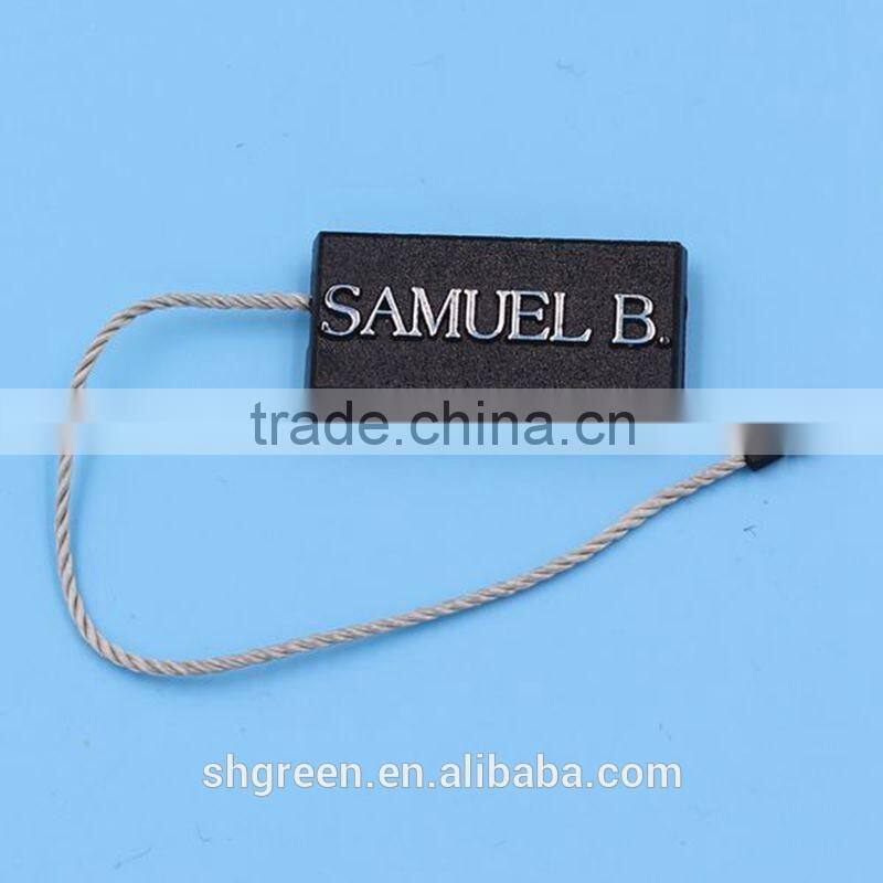 Handmade hot gold foil brand logo string plasic seal tag