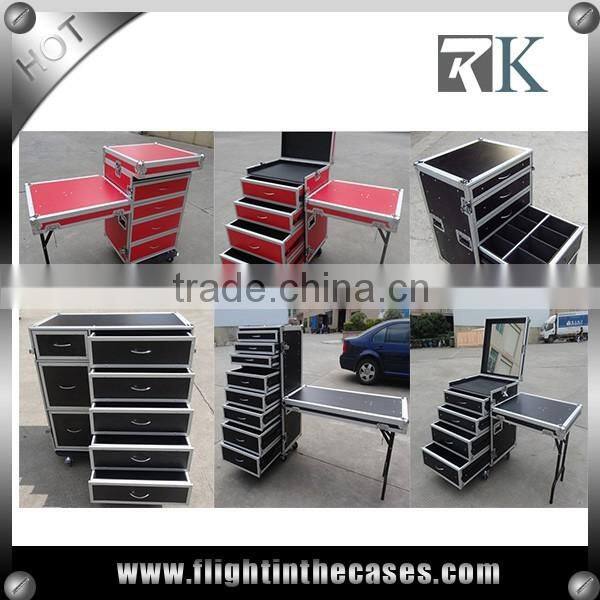 16U High Rolling Drawer Road Box, Flight Case with 5 Drawers