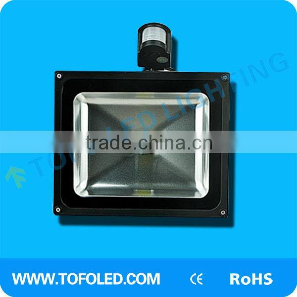 hot sale ip65 100-240v 12-24v 10w pir motion sensor flood