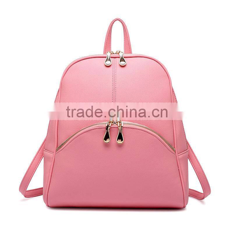 Fashion Brown Color Pu Backpacks For Girls