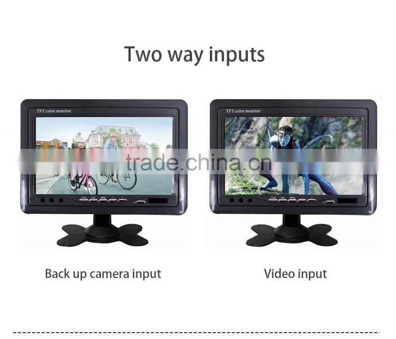 7 Inch TFT LCD Car Rear View Monitor With 2 Video Input!