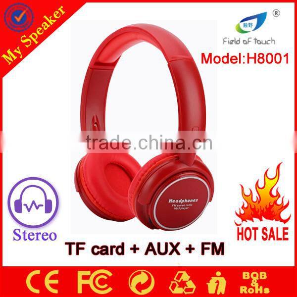 2014 new product headphone without wire with Fm radio