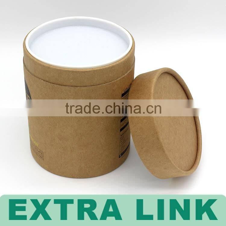 High Quality Kraft Round Paper Tube Packaging , Food Grade Circle Cardboard Tube Box Packaging With Wax Inner liner