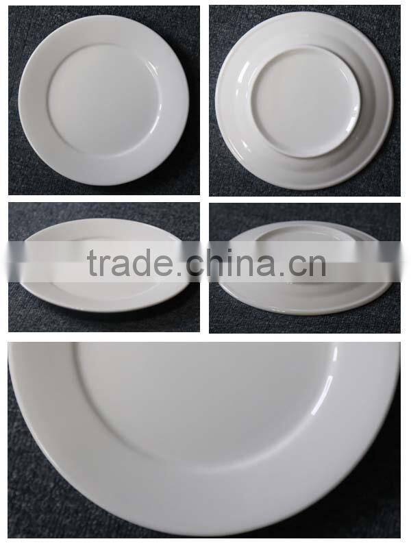 Wholesale 12 Inch Pure Ivory Creamy White Porcelain Charger Plate Dish On Sale