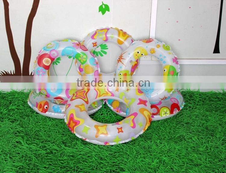 Colorful inflatable PVC swim ring, inflatable donut swimming ring for water sports