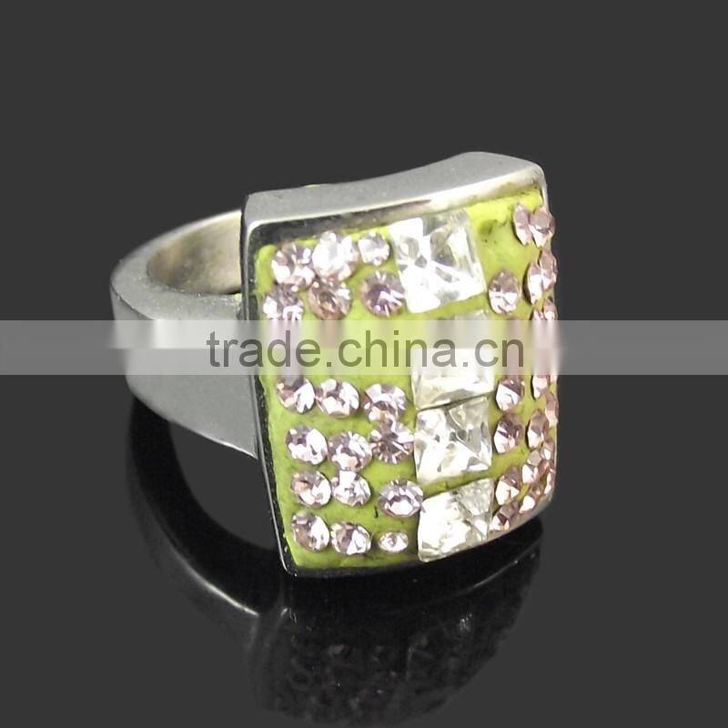 316L stainless steel crystal rings wholesale