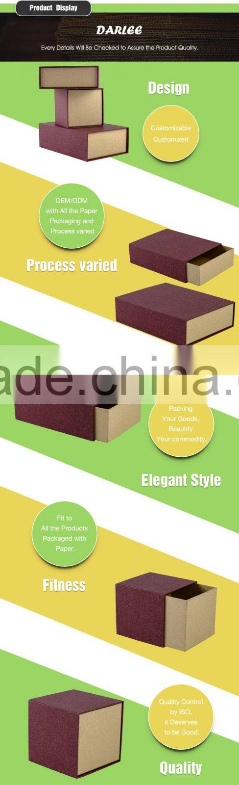 2016 Hot sale brown kraft paper drawer storage gift box