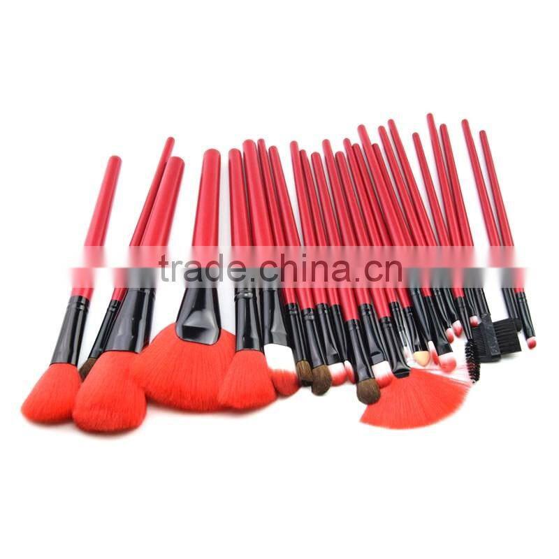 Classic hot styles! Wholesale good 24pcs wooden soft synthetic hair glitter cosmetics makeup brush set with competitive price !
