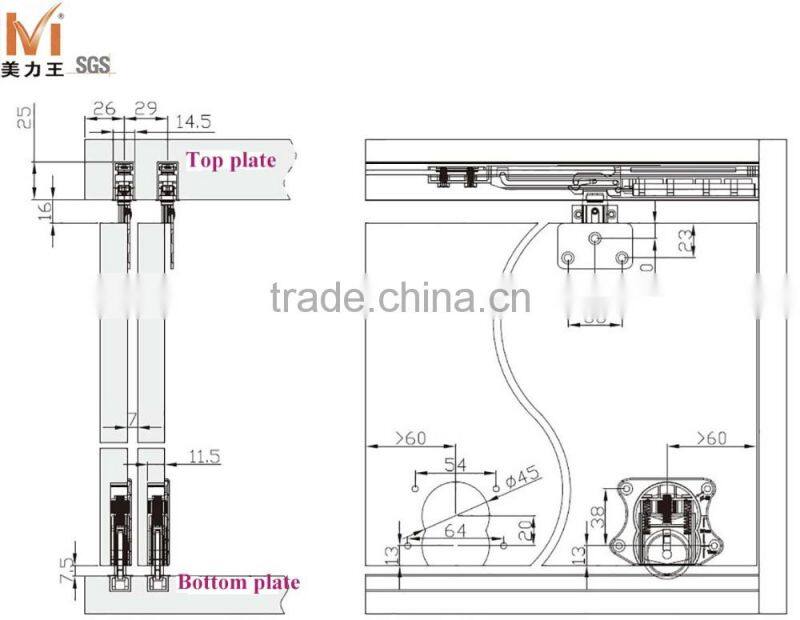 Soft Closing Sliding Wardrobe Door System Sliding Closet Door Roller Fittings