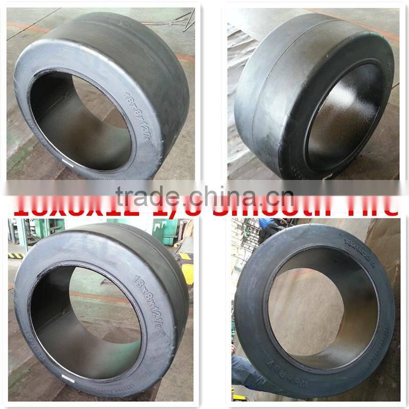 China factory supply Hot sales top quality press on tires smooth pattern tire 18x8x12 1/8 for port container trailers