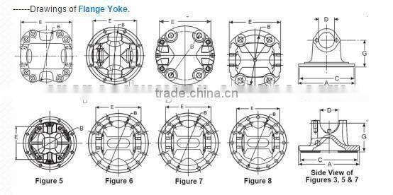Super quality HANGZHOU China Drive shaft parts cardan steel forging flange yoke for industry