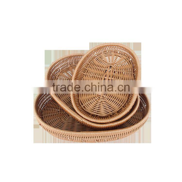 Washing room oval shape rattan hanging baskets for towel storage
