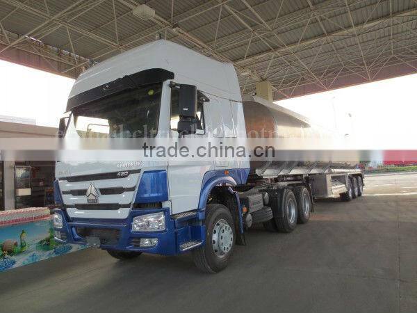 3 Axles 44000Liters Oil Delivery Semi Trailer for Sale with HOWO 420HP Tractor