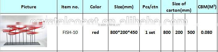 chili red arowana glass show pieces fish for sale with exhibition display stand