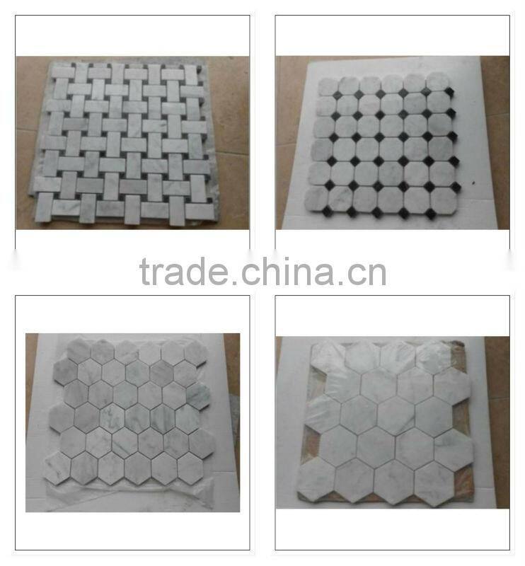 Carrara white marble mosaic tile for kitchen