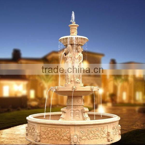 Egyptian beige marble foutain with lady statue