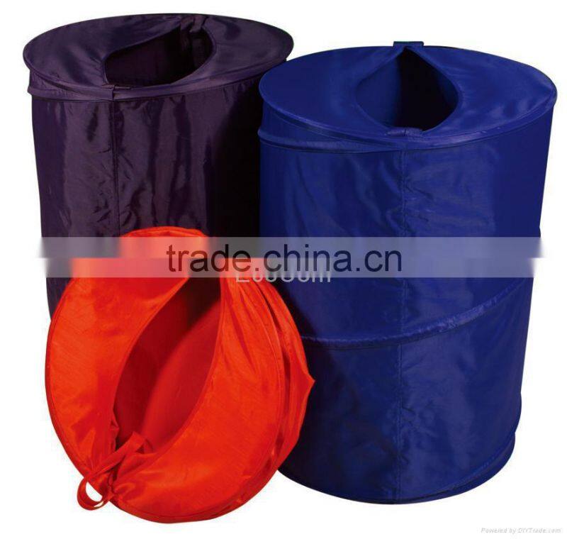 Vivinature Large Round Mesh Laundry Foldable Hamper with Hard Canvas