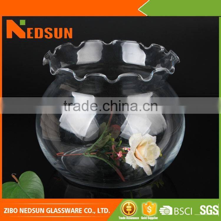Wholesale glass fish bowl with clear