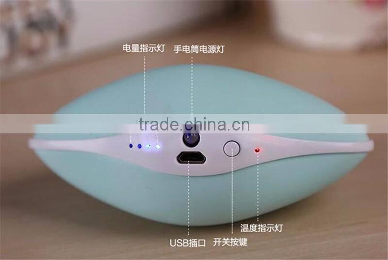 Shell charge hand warmer Portable mini hand warmer Electric heating treasure with mobile power supply and electric torch