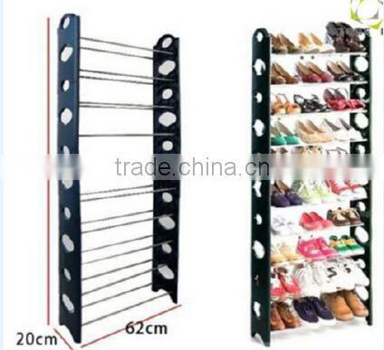 10-Tier 50-Pair High Quality Stackable, Adjustable Shoe Shelf