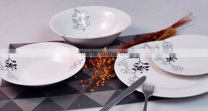 KC-00646 porcelain plate with mug printed ceramic plate with mug