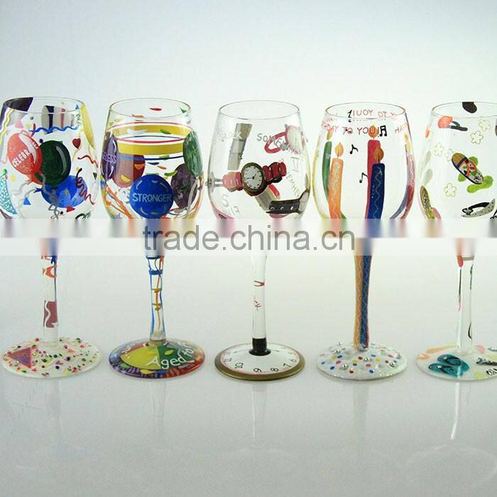 500ml Custom hand painted glass mug hand drawing crystal mug handpaited glass goblet