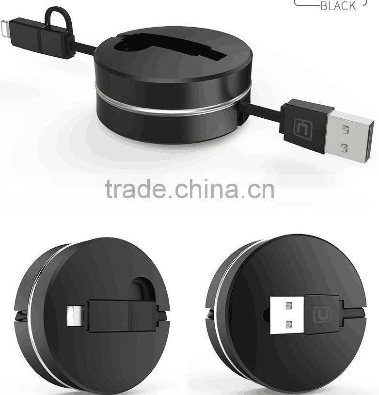 2 In 1 Universal Flexible Data Cable For Iphone 5s/6/6s And Android Mobile Phones Innovative Design Charging USB Cable