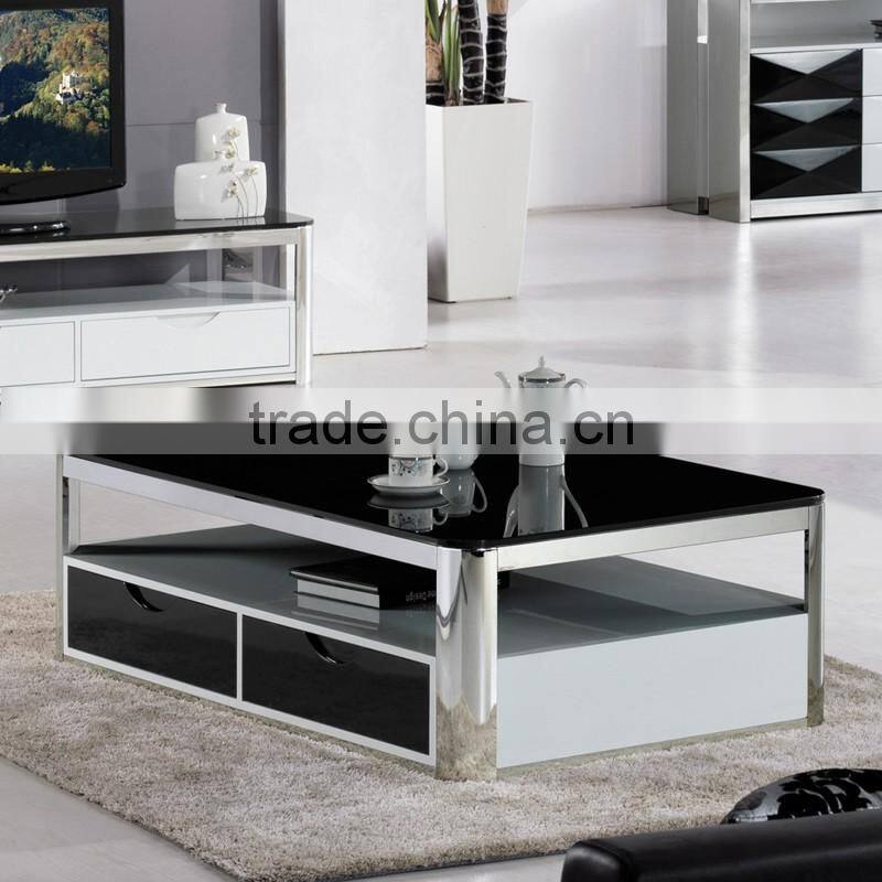 European design modern mdf stainless steel marble top center table B2195