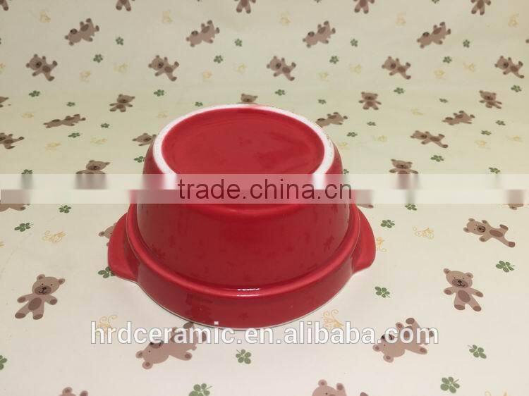Red stock porcelain ceramic plates dishes for promotion