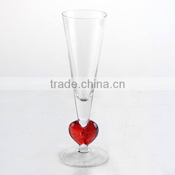 Hot Sale Red Wine Glass with silver or gold deco