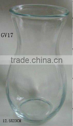 narrow waist clear glass flower vase