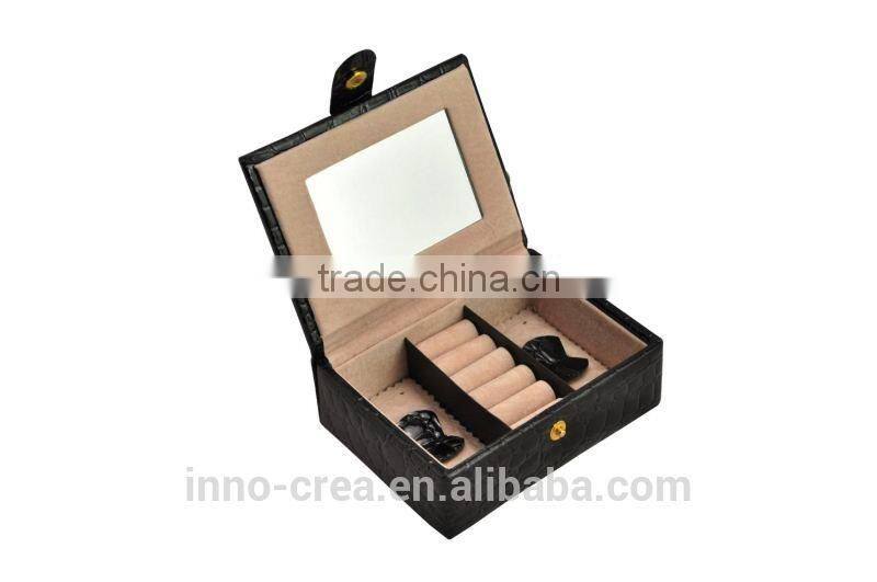 2015 Crocodile PU Leather Travel Case and Lock Organizer