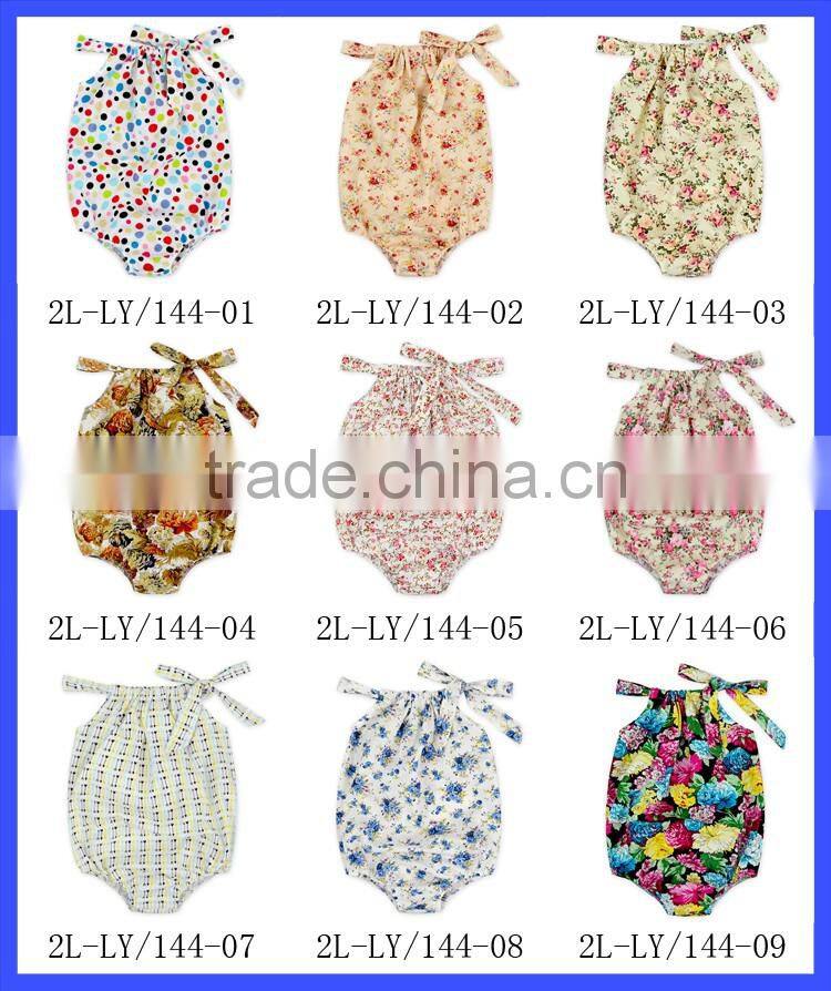 Wholesale girl clothing smock bubble baby girl romper florals inftant toddler clothes baby cotton romper