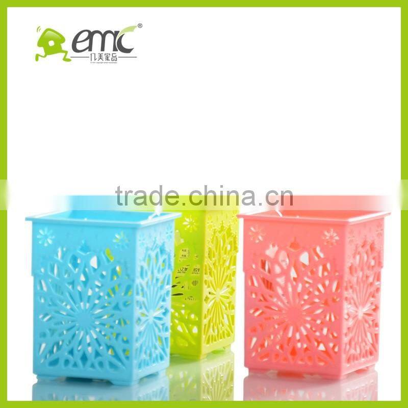 emc plastic square mini pen holder, mini desktop organizer, mini pen holders