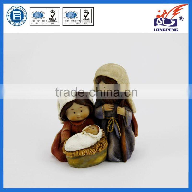 Set of 3 Holy Family Resin Nativity Scene Figurines for Holy Night Manger Statue