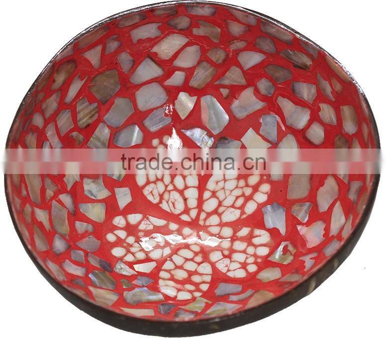 Eco friendly lacquer coconut shell bowl