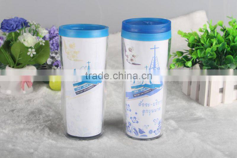 Plastic Cap Tumbler Custom Design Mugs
