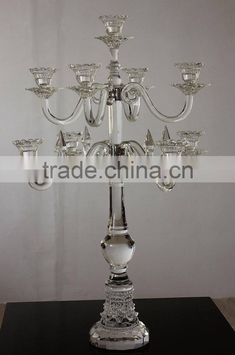 Jingyage wedding crystal candelabra classic cylinder hurricanes