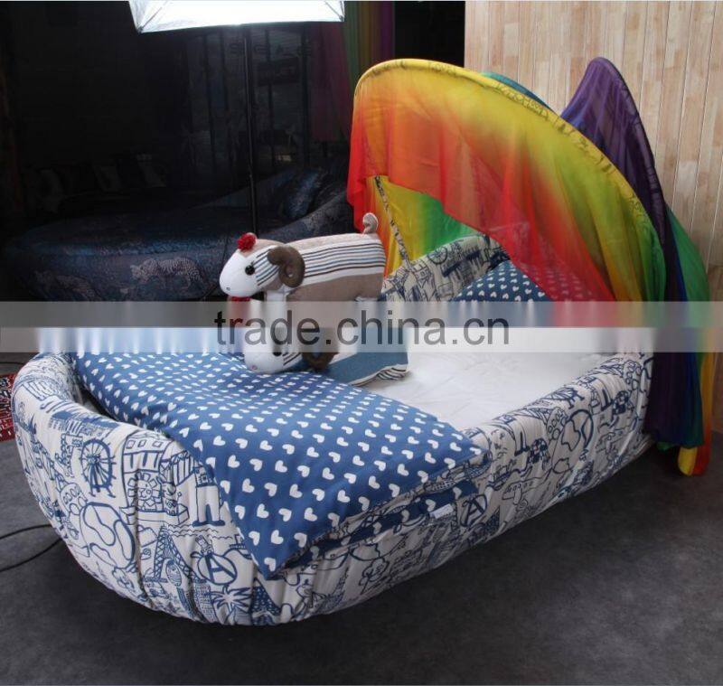 MMD07 luxury fabric egg bed 2016 alibaba new children furniture funky baby kids bedroom furniture