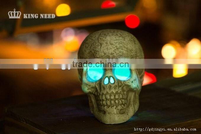 plastic skull decoration with led light for Halloween decor