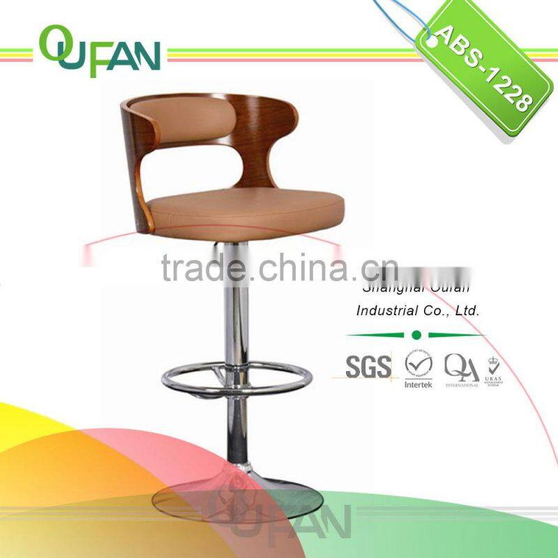 Oufan leather barstools wood with adjustable height ABS-1228
