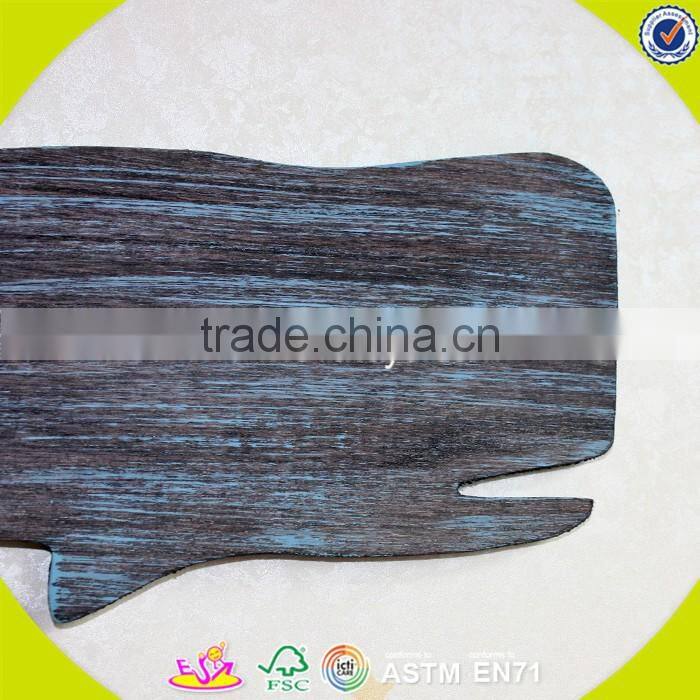 2017 New design home decoration wooden wall decor top fashion whale shape wooden wall decor W09D017