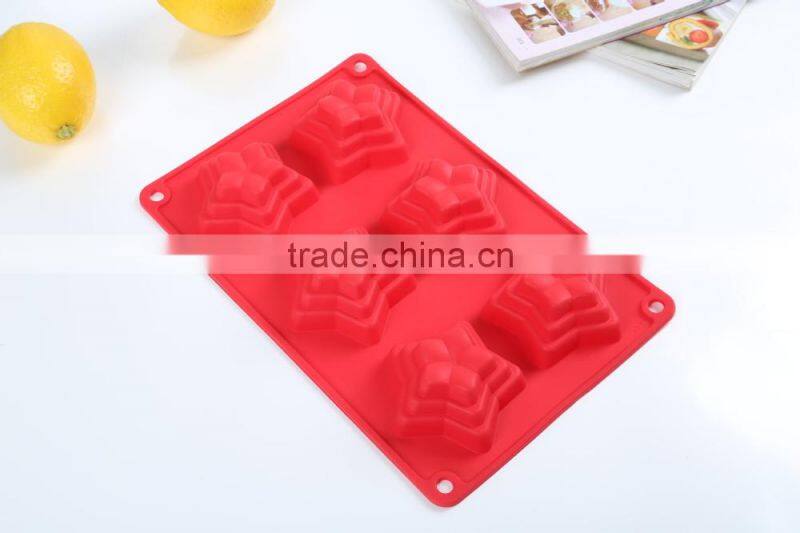 New design Five-pointed star silicone bakeware mold,pastry tools,cupcake cake pan mold