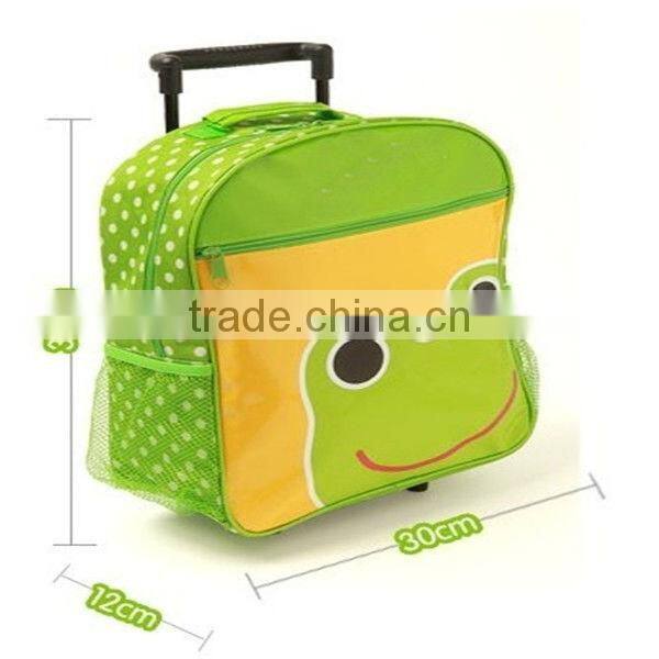 600D polyester kids school bag with wheels