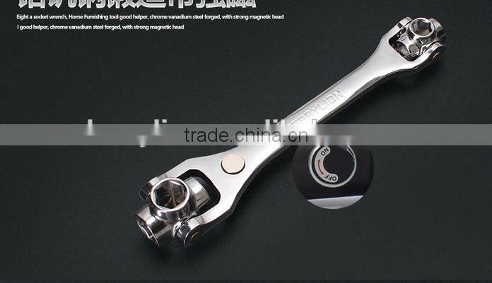 Berrylion Mirror finished 8 in 1 Socket Wrench Rotate Socket Wrench