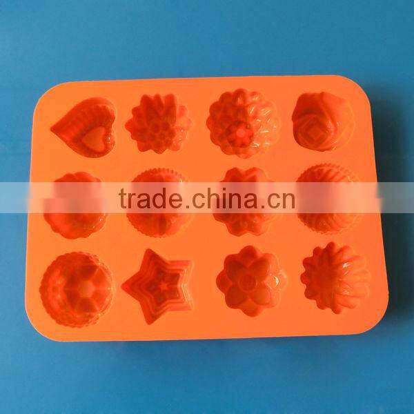 Different Shape Silicone Cake Mold,orange