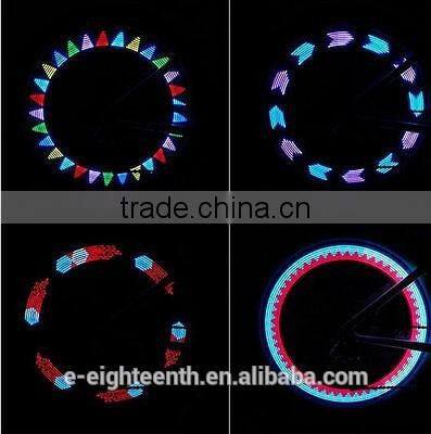 hot Bicycle Cycling Bike 7 LED Silicone Wheel Spoke Wire Light Tyre Lamp 12 Patterns