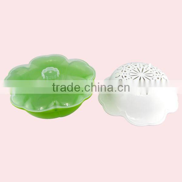 Double Layer Flower Shape Multi-purpose kitchen plastic sieve with lid