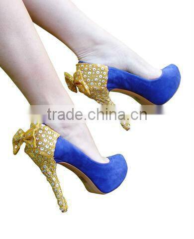 SC010 2013 Fashion orange handmade ladies heel shoe covers with flower